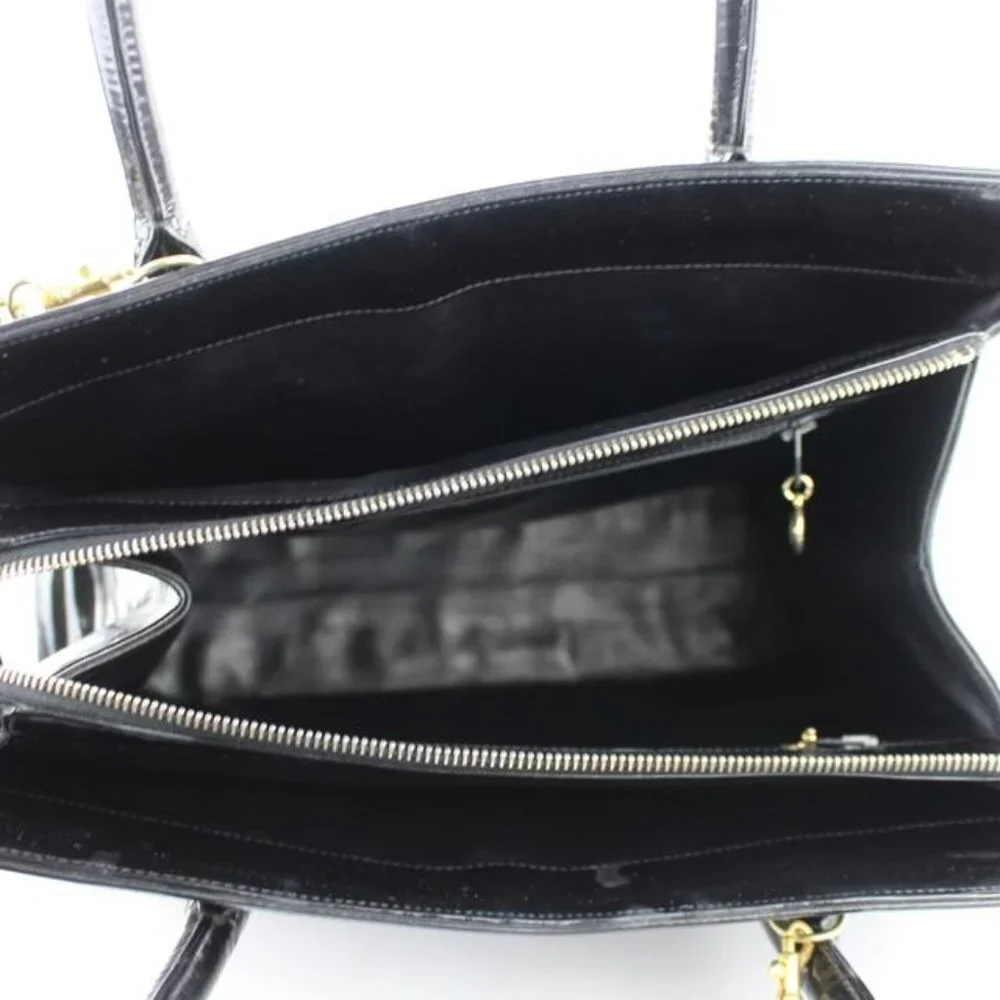 CHANEL Quilted Chevron 2way Tote Patent 221916